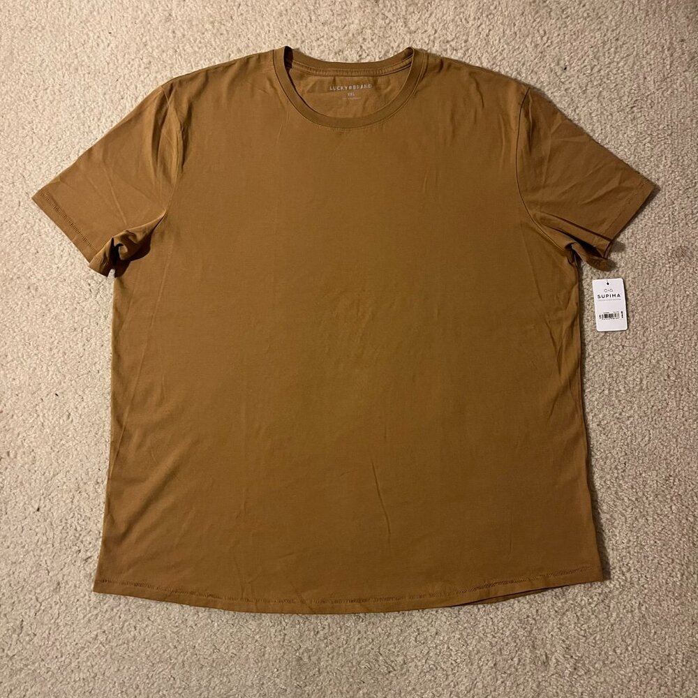 NWT Women’s Lucky Brand Supima Light Brown/Tan Cotton Size XXL Casual T-shirt